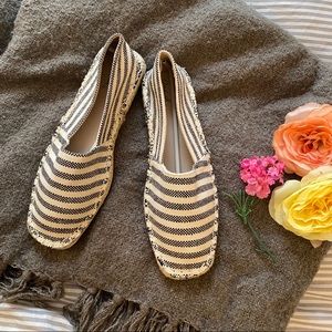 NEW QUPID striped square toe espadrilles